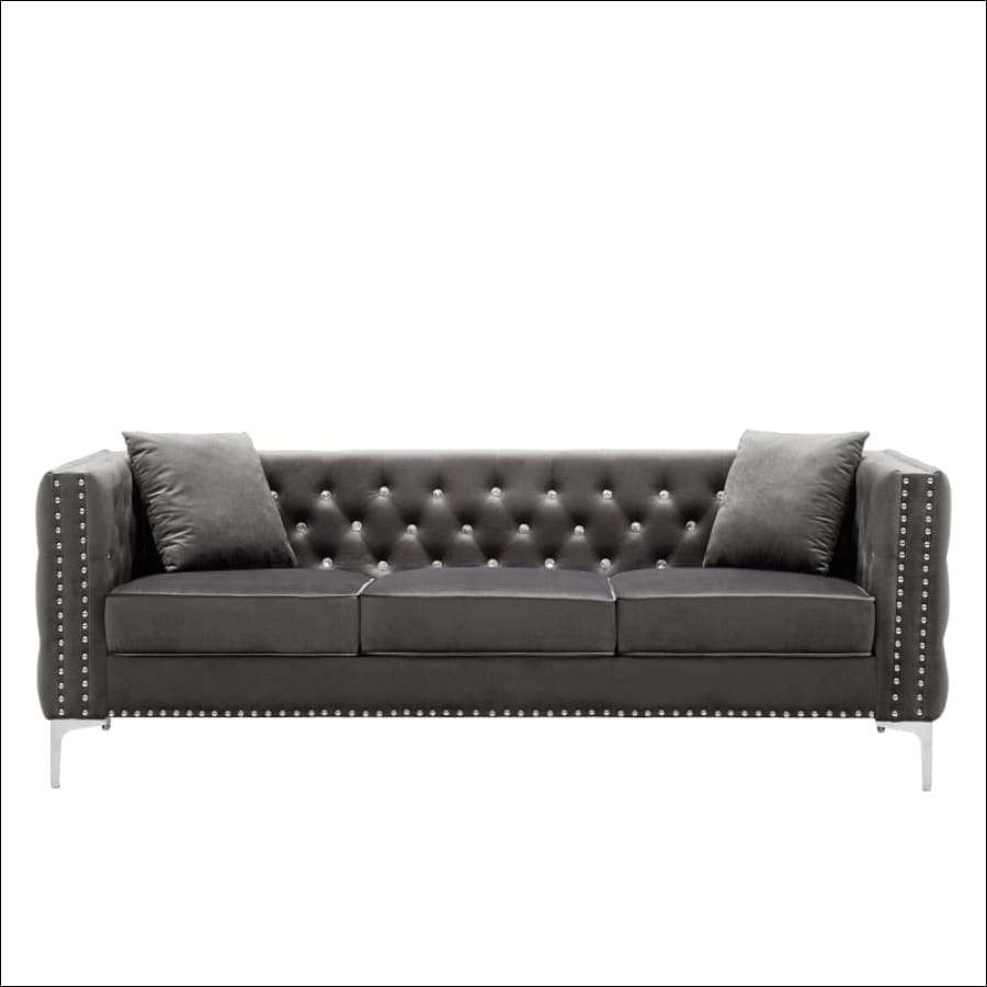 2 Piece Modern Velvet Living Room Set with Sofa and Loveseat