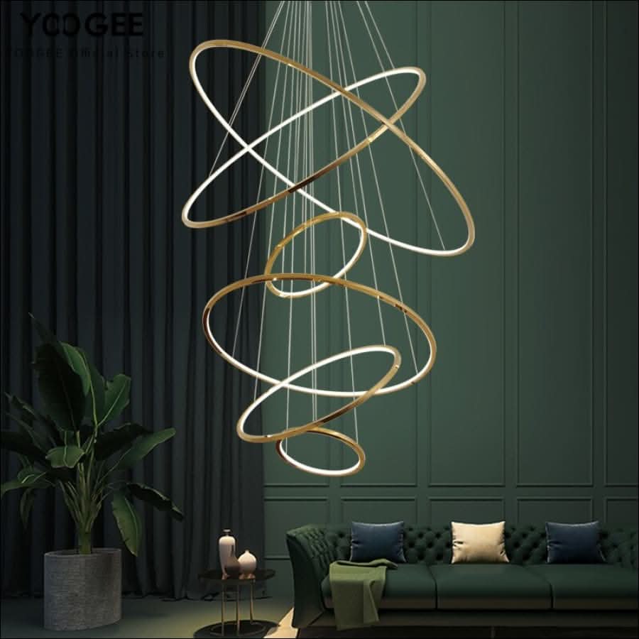 Chandelier - Modern Rings Led Chandelier - hausgem