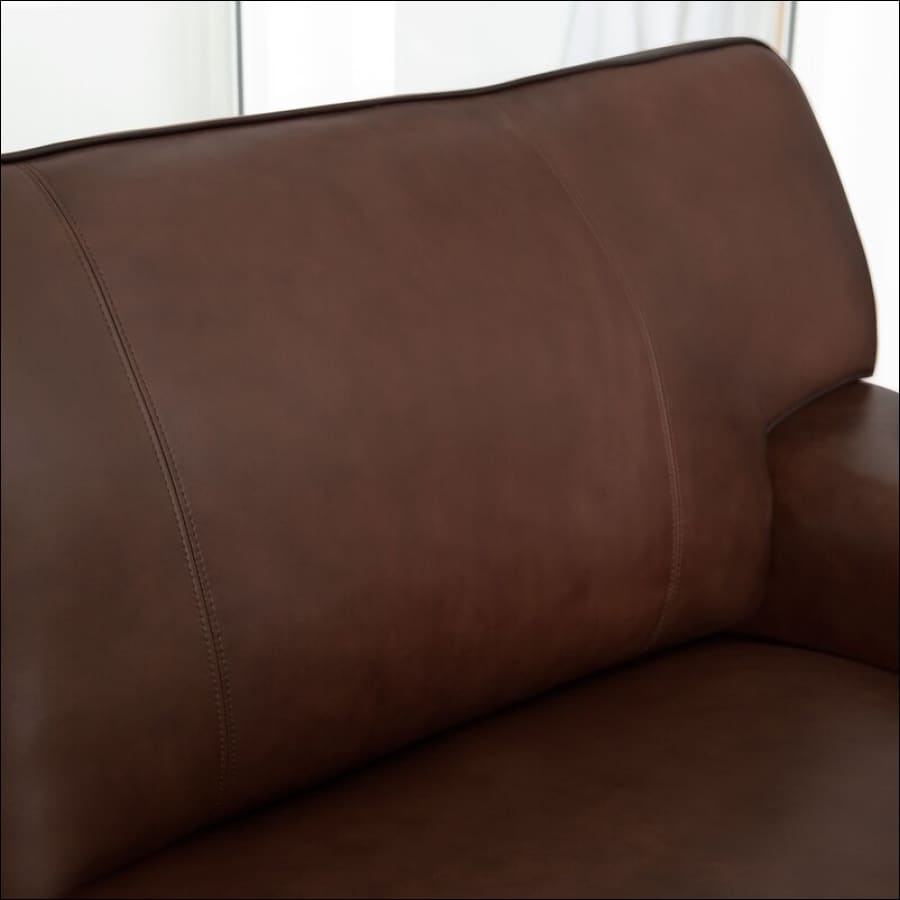 The Classic Traditional Brown Leather Wingback Sofa -