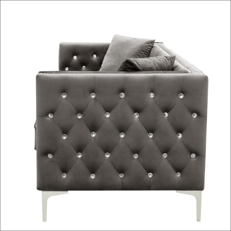 sofa - Two Piece Modern Velvet Living Room Set with Sofa and Loveseat - hausgem
