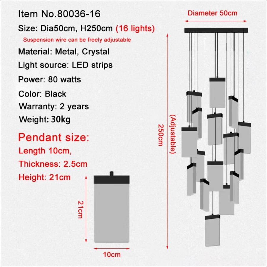 Texture Crystal Board Chandelier - grand chandelier - entry way chandelier - floating chandelier - hausgem - united states