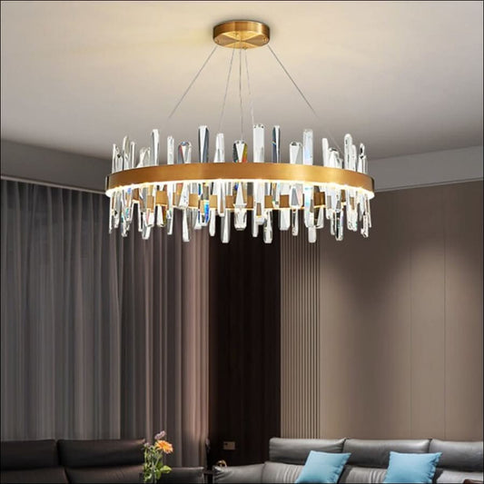 Crystal Steps – Luxe Crystal Chandelier (Gold & Clear Glass)