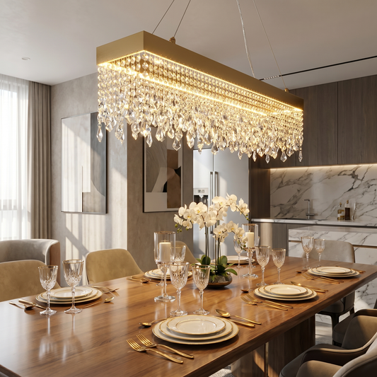 Gold Bar – Luxury Crystal Chandelier (Gold & Clear) lifestyle