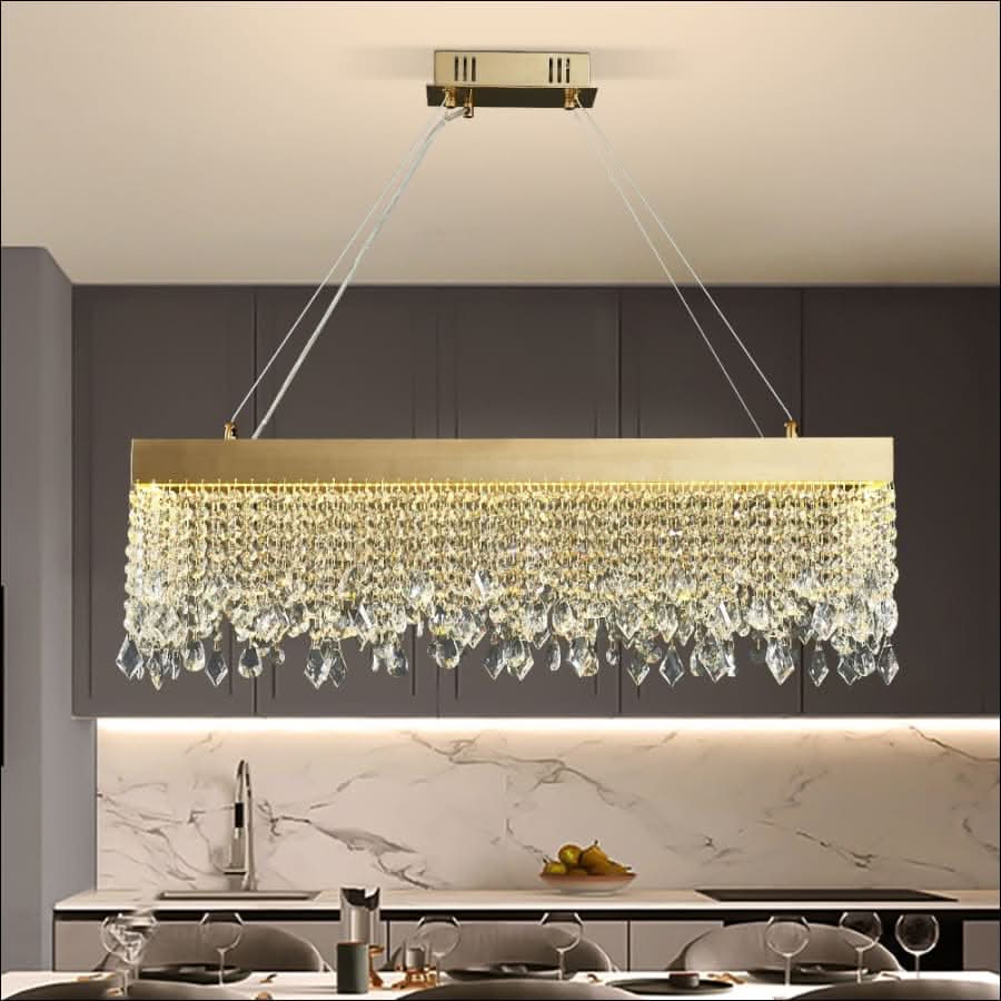 Gold Bar Chandelier — How High to Hang a Chandelier Above a Dining Table