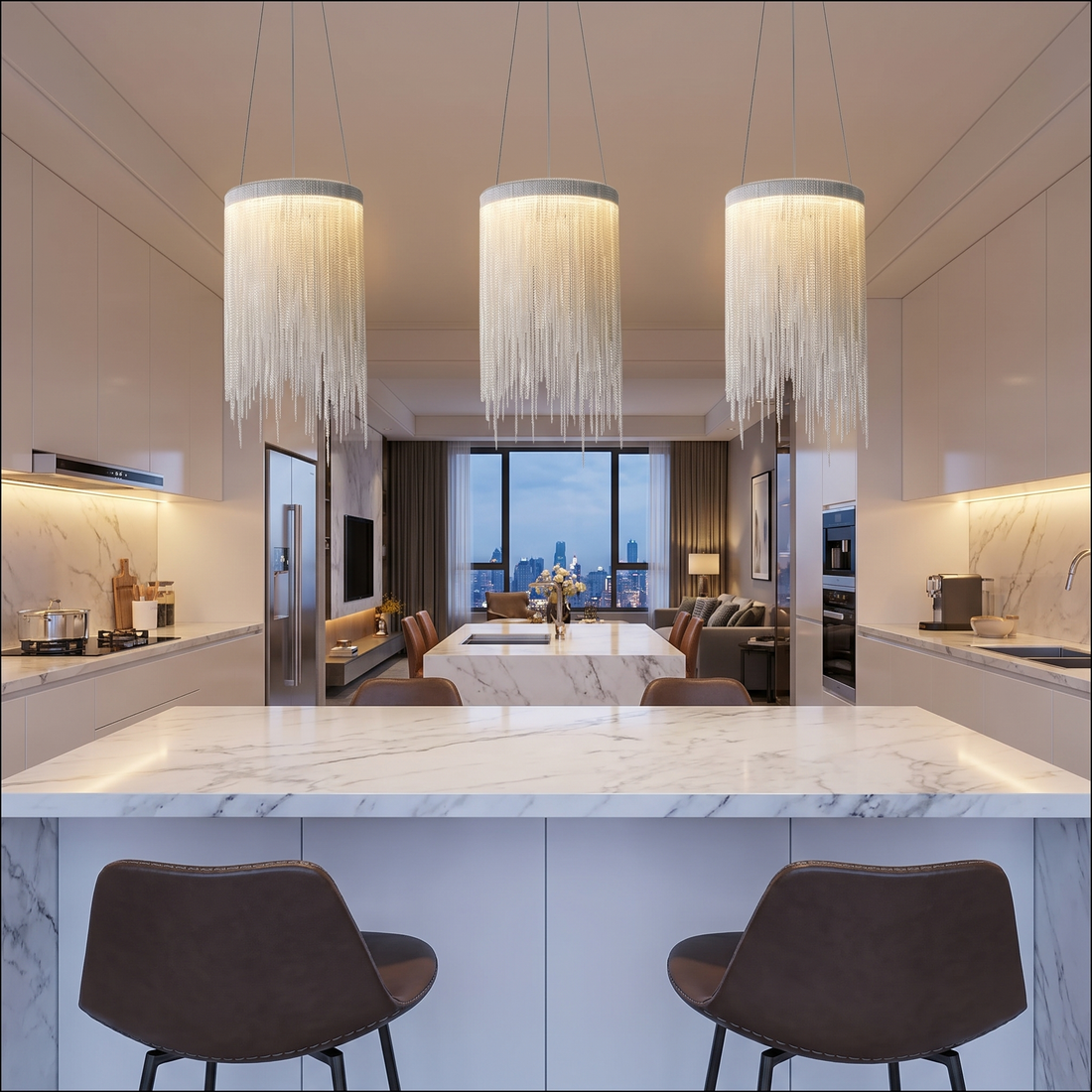 Modern LED wall sconces flanking a bed headboard in a contemporary bedroom