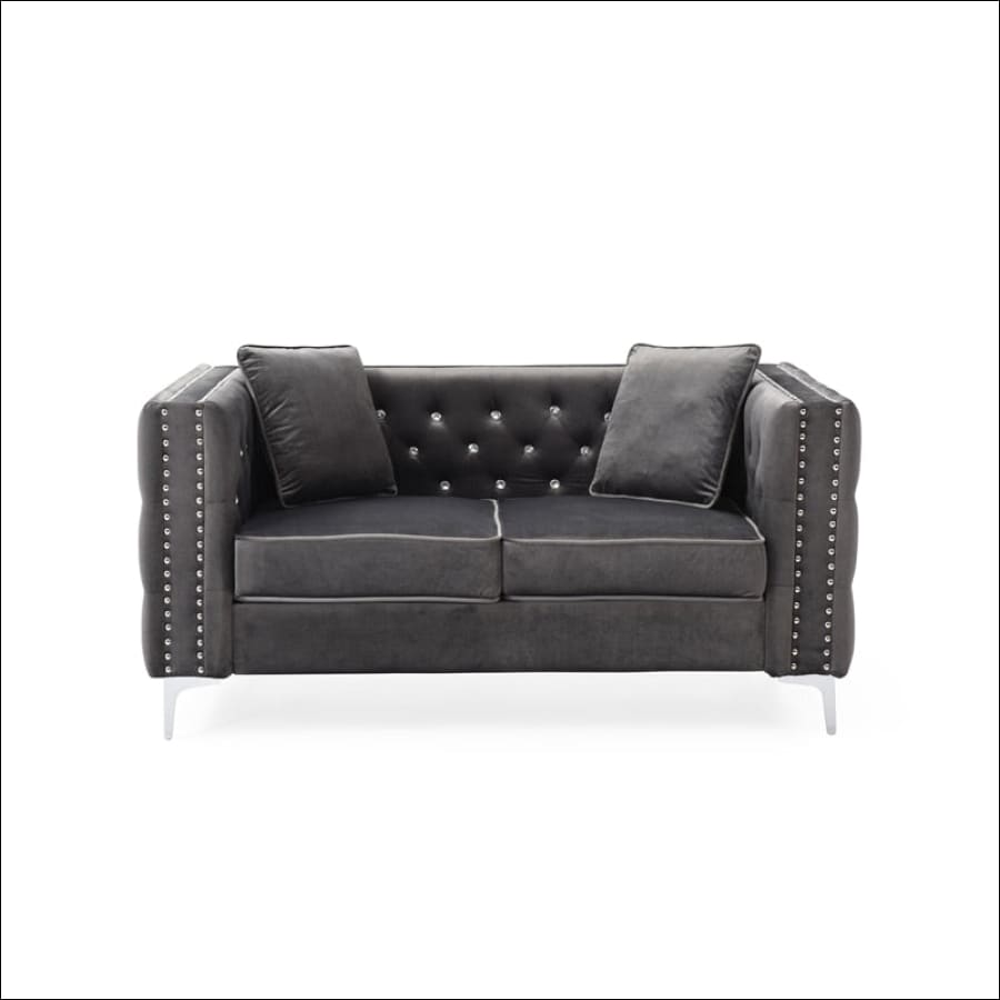 2 Piece Modern Velvet Living Room Set with Sofa and Loveseat