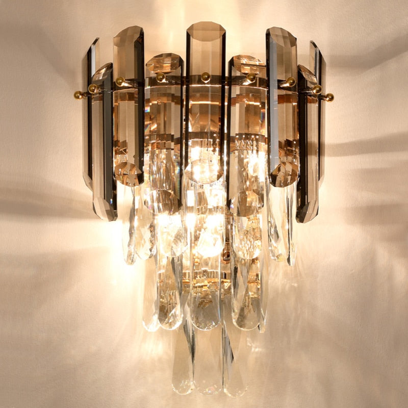 Smokey Crystal Wall Sconce - hausgem