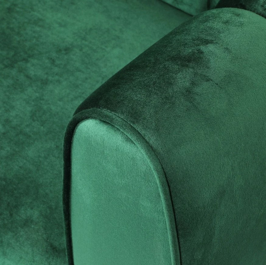 Green Chic Faux Velvet Sofa Couch - hausgem - tufted couch - united states - close up view