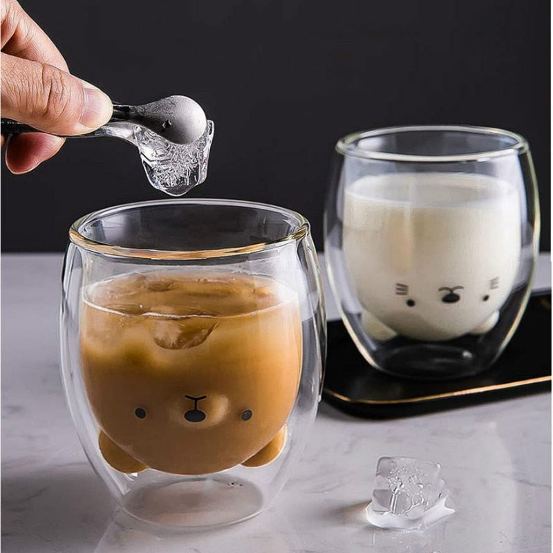 Frankie - Double Walled Bear Glass Cup - [product_category] - cup - hausgem