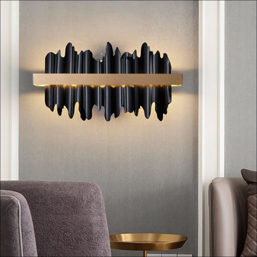 Black and Gold lava shape LED Wall Light - hausgem