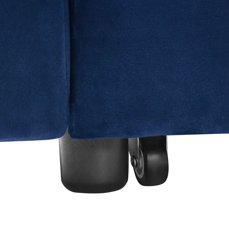 sofa - Blue Chenille Pull - out Sofa Bed Couch - hausgem