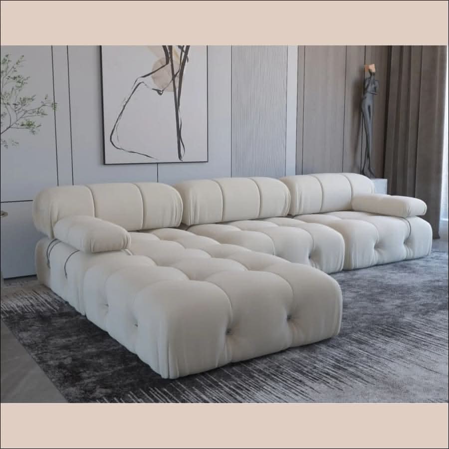 sofa - Bubbly Cloud Couch, Modular Sectional Sofa with Ottoman - hausgem