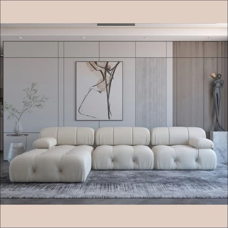 sofa - Bubbly Cloud Couch, Modular Sectional Sofa with Ottoman - hausgem