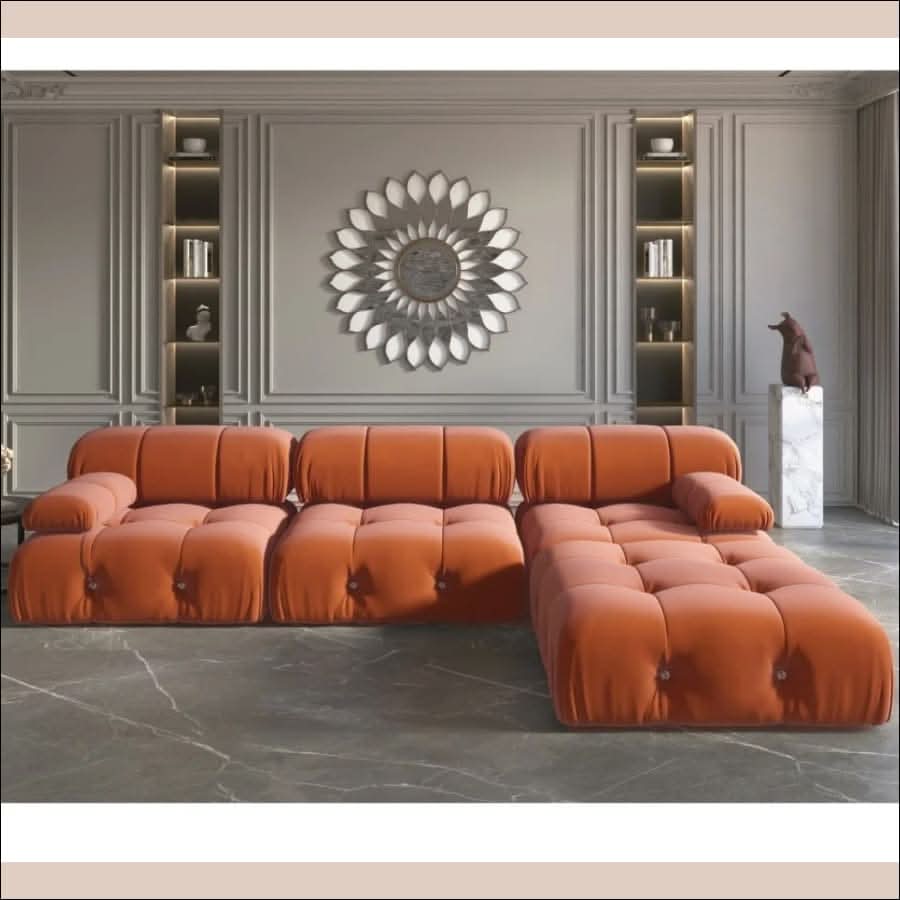 sofa - Bubbly Cloud Couch, Modular Sectional Sofa with Ottoman - hausgem