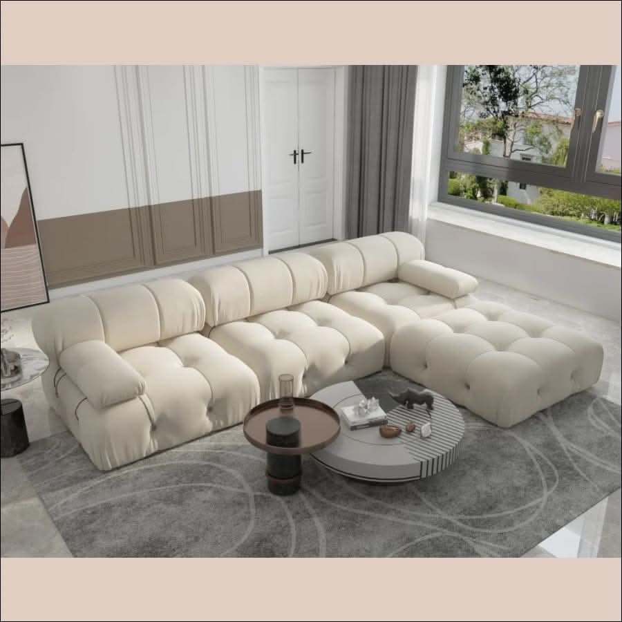 sofa - Bubbly Cloud Couch, Modular Sectional Sofa with Ottoman - hausgem