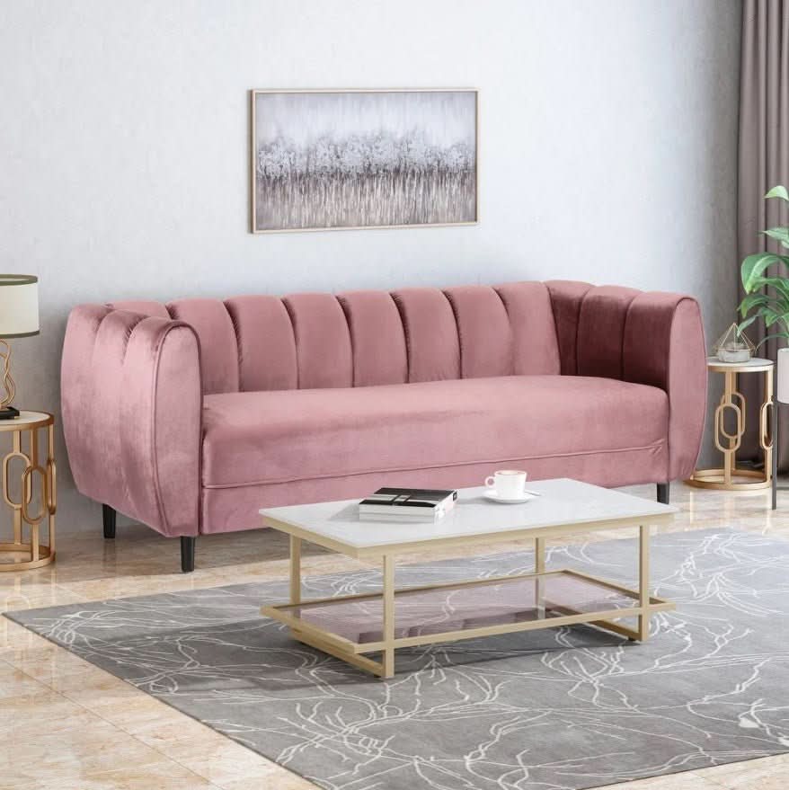 sofa - Chic Faux Velvet Sofa Couch - hausgem