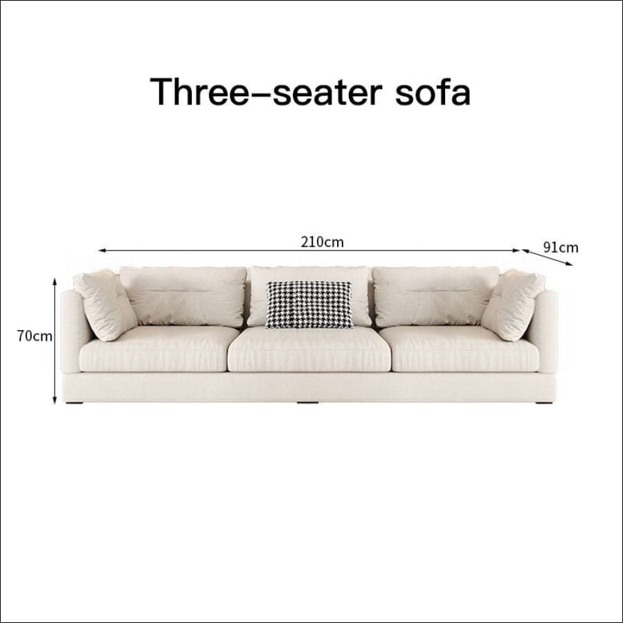 Cream Colored Curved Corner L-Shape Couch - hasugem - large couch - curved couch - united states - 3 seater