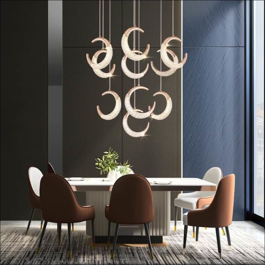 Chandelier - Crescent Luna Moon Aura Chandelier - hausgem