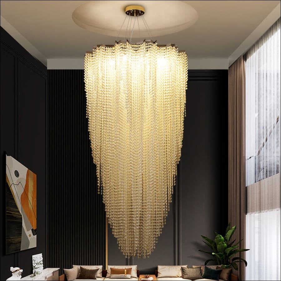Crystal Dress Chandelier - grand chandelier - hall way chandelier - entry wall chandelier - stair way chandelier - hausgem - united states