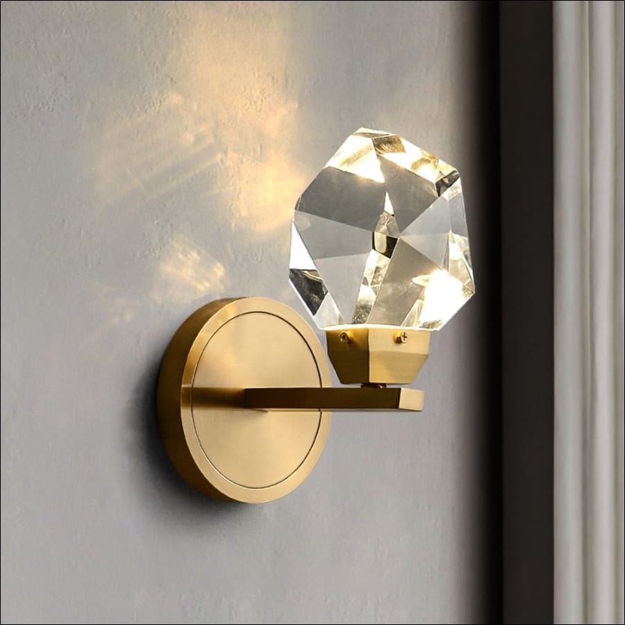 Crystal Gem Wall Scone LED light - Hand blown glass - fancy wall light - hausgem - united states - gold