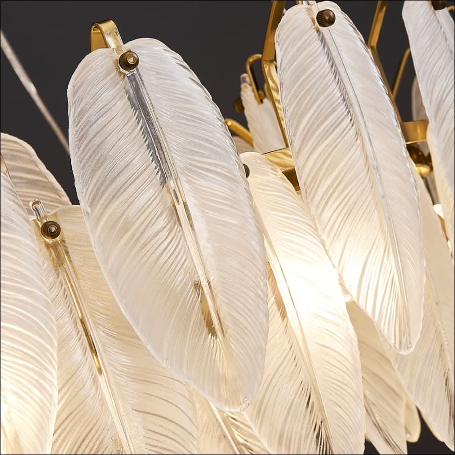 Chandelier - Feathered Glass Chandelier - hausgem