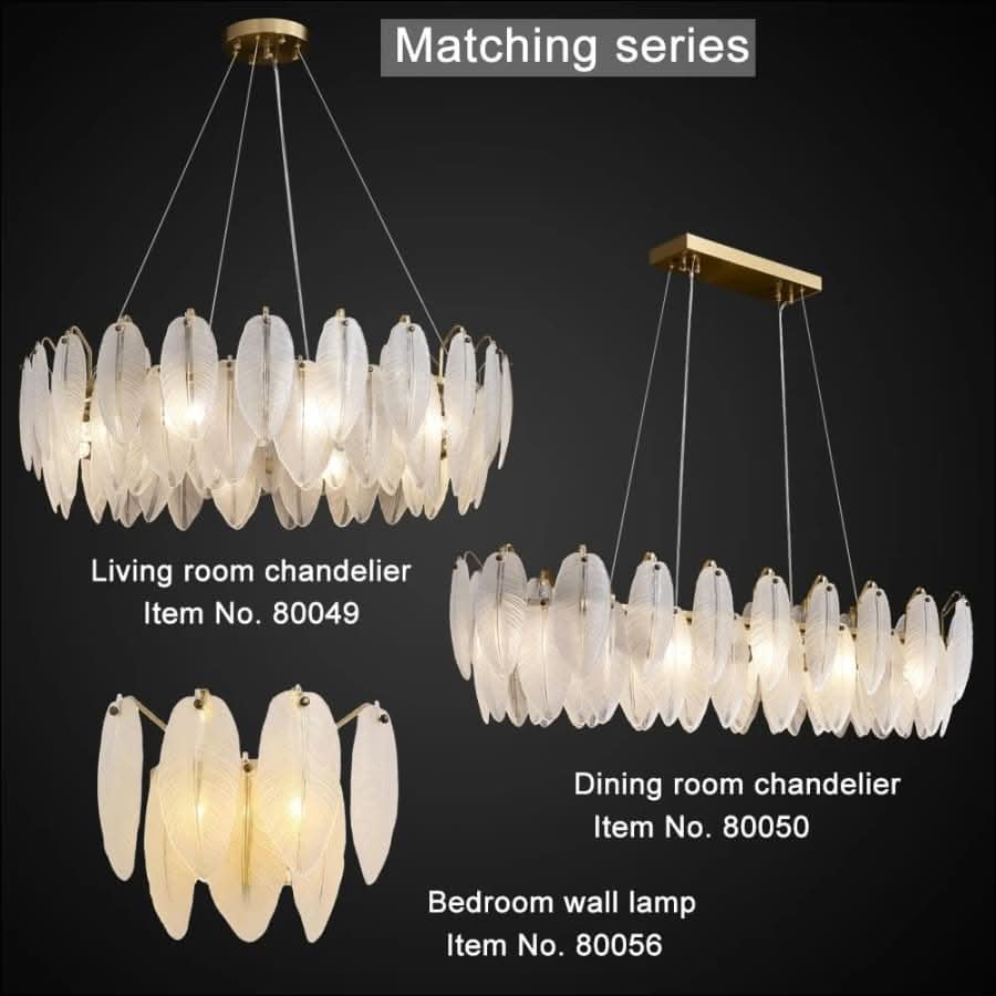 Chandelier - Feathered Glass Chandelier - hausgem