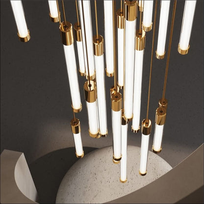 Chandelier - Felix - Cascading LED Tube Chandelier - hausgem