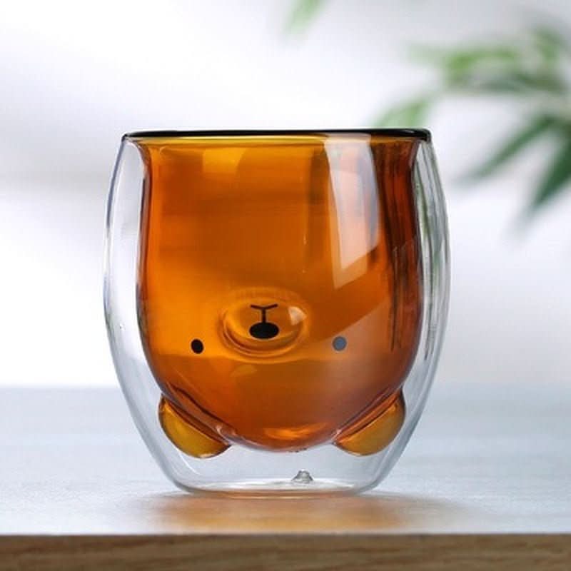 cup - Frankie - Double Walled Bear Glass Cup - hausgem