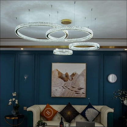 Chandelier - Galactic Ring Crystal Chandelier - hausgem