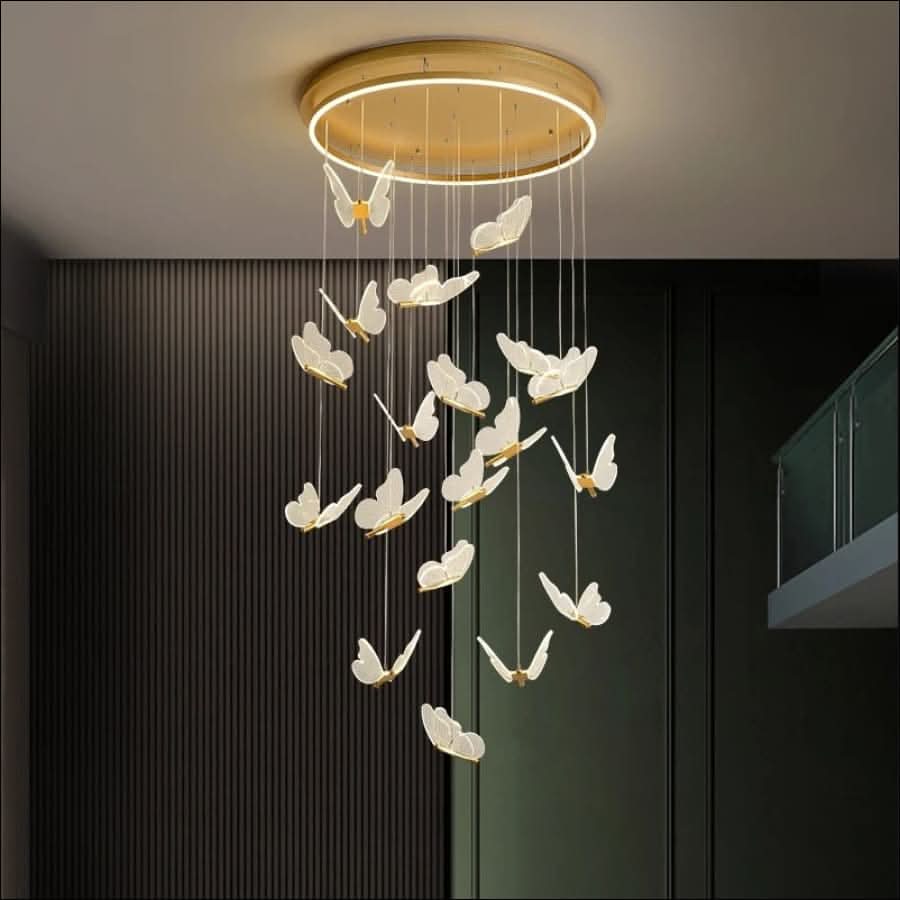 Chandelier - Gold Butterfly LED Chandelier - hausgem