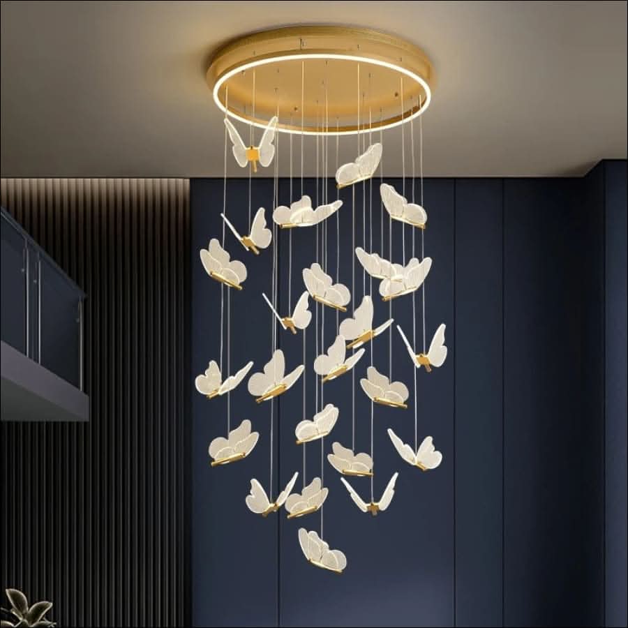 Chandelier - Gold Butterfly LED Chandelier - hausgem