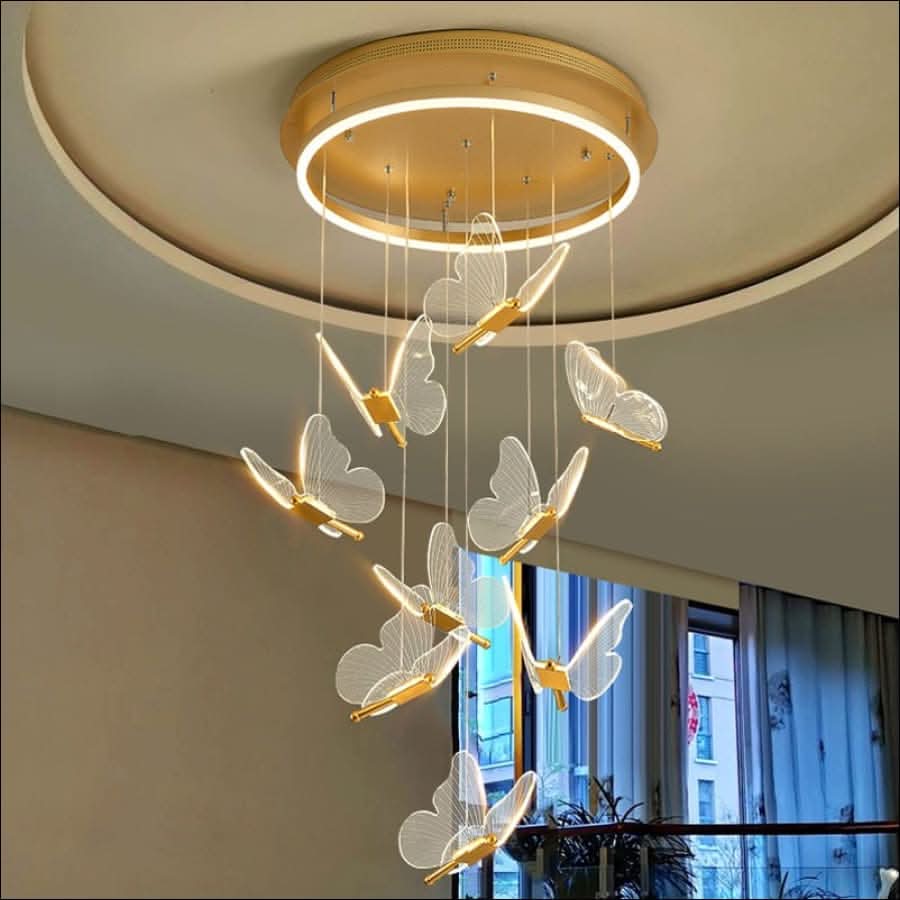 Chandelier - Gold Butterfly LED Chandelier - hausgem