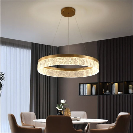 Chandelier - Gold Crystal Circle Chandelier - hausgem