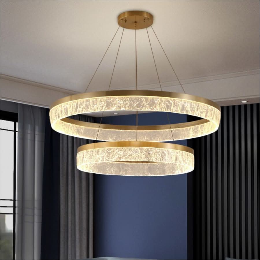 Chandelier - Gold Crystal Circle Chandelier - hausgem