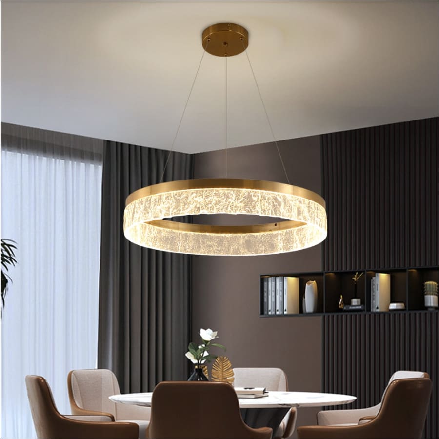 Gold Crystal Circle Chandelier - Chandelier - hausgem