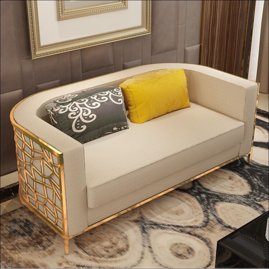 Gold Wrapped U-Shaped Couch Set - hausgem