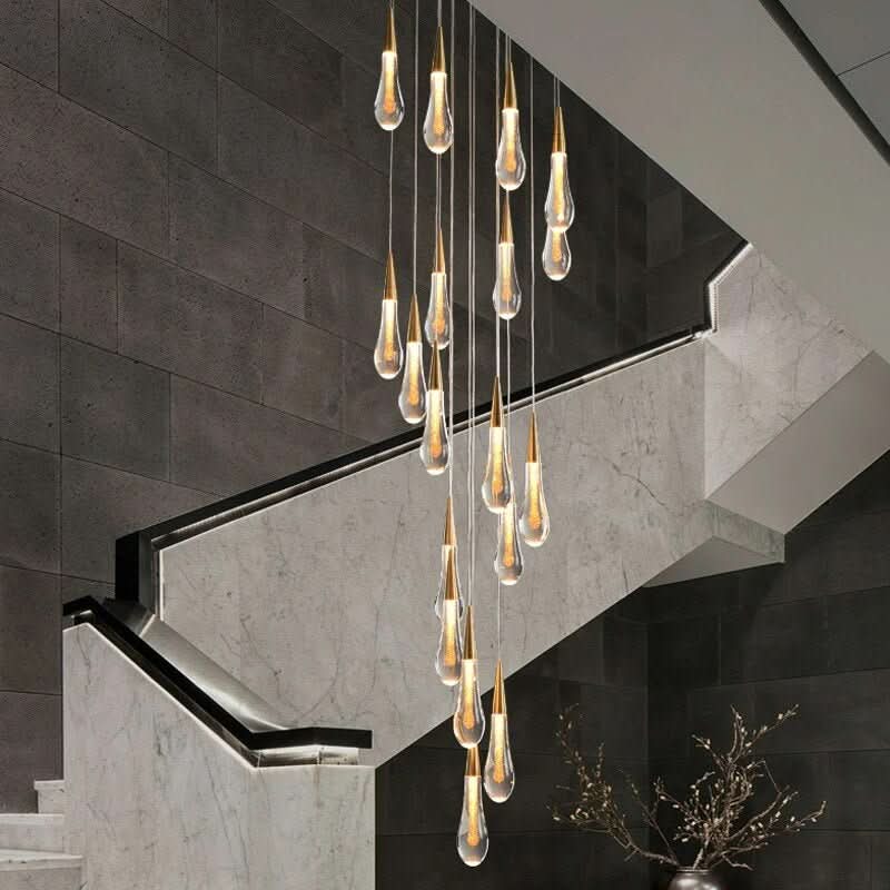 Chandelier - Golden Rain Drop Crystal Chandelier - hausgem
