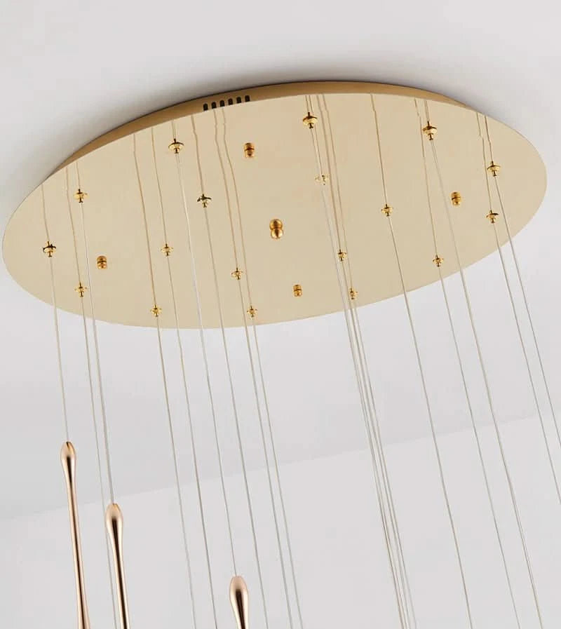 Chandelier - Golden Rain Drop Crystal Chandelier - hausgem