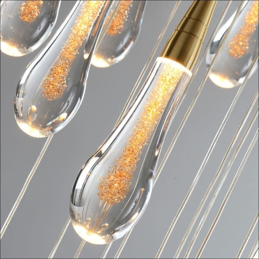 Chandelier - Golden Rain Drop Crystal Chandelier - hausgem