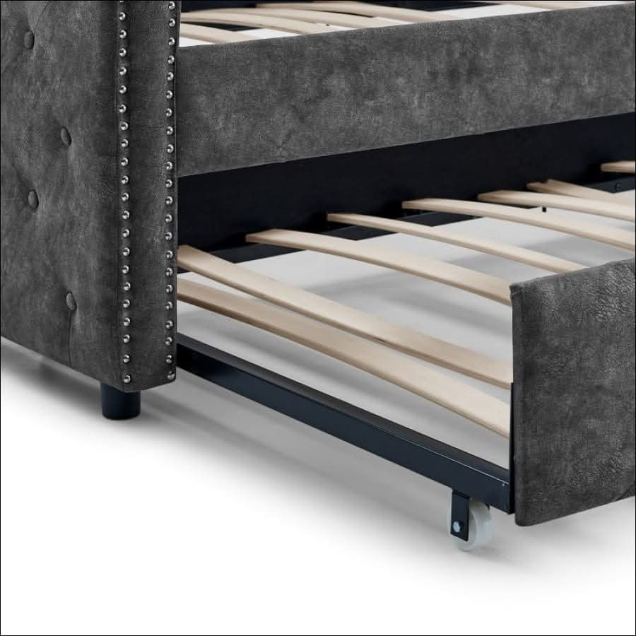 sofa - Grey Trundle Upholstered Tufted Sofa Bed - hausgem