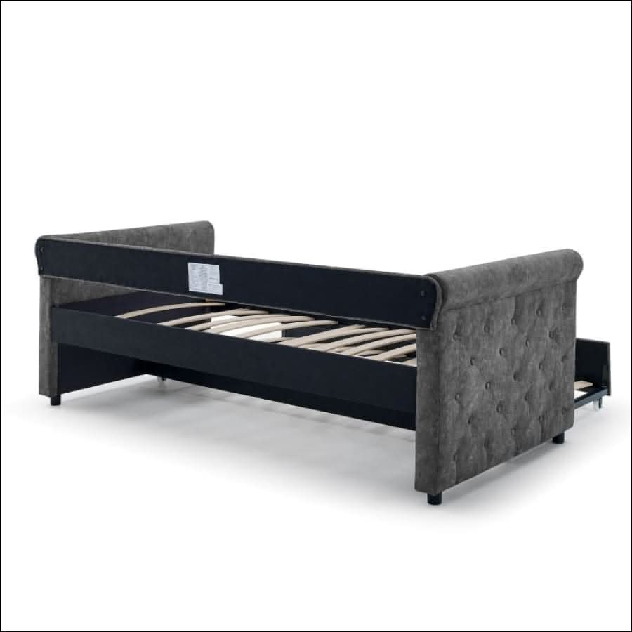 sofa - Grey Trundle Upholstered Tufted Sofa Bed - hausgem
