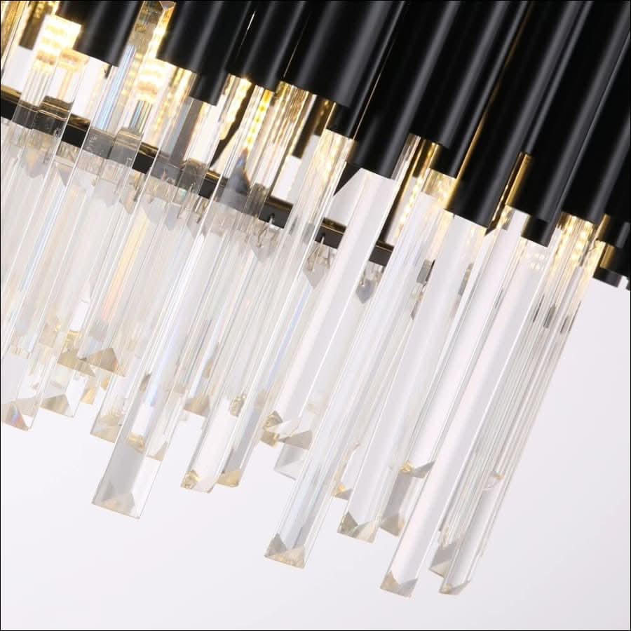 Chandelier - Kayden - Round Black Crystal LED Chandelier - hausgem