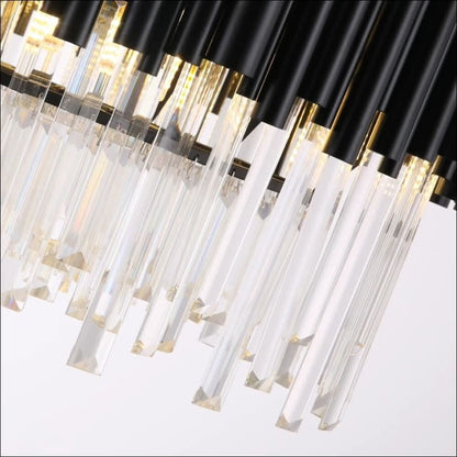 Chandelier - Kayden - Round Black Crystal LED Chandelier - hausgem