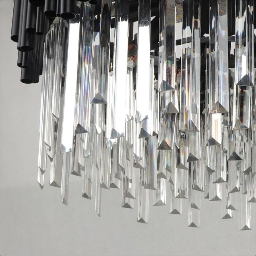 Chandelier - Kayden - Round Black Crystal LED Chandelier - hausgem