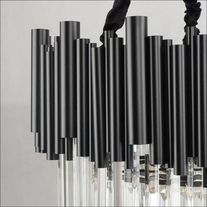 Chandelier - Kayden - Round Black Crystal LED Chandelier - hausgem