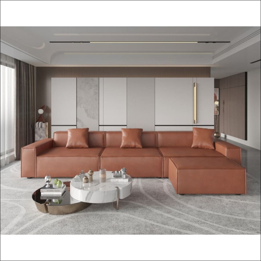 Large Brown Modular Couch Sofa - hausgem