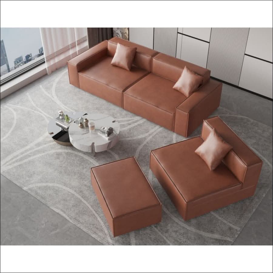  - Large Brown Modular Couch Sofa - hausgem