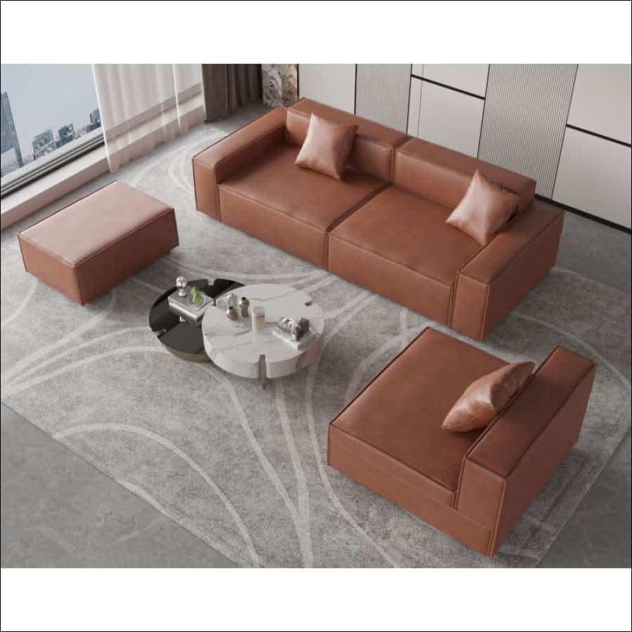  - Large Brown Modular Couch Sofa - hausgem