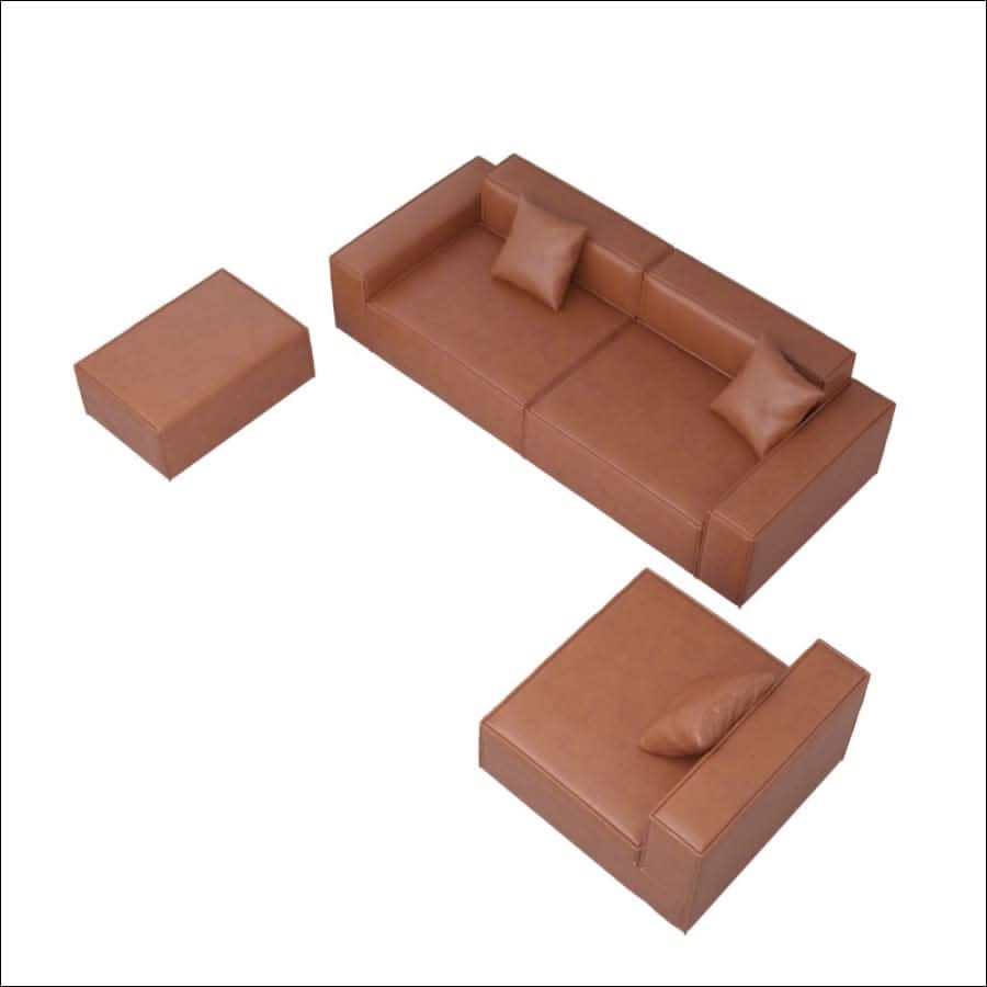  - Large Brown Modular Couch Sofa - hausgem