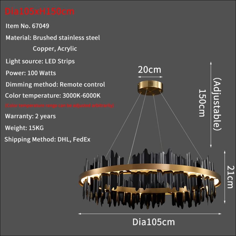 Midnight Shadow Chandelier - Dia105cm / Stepless dimming -